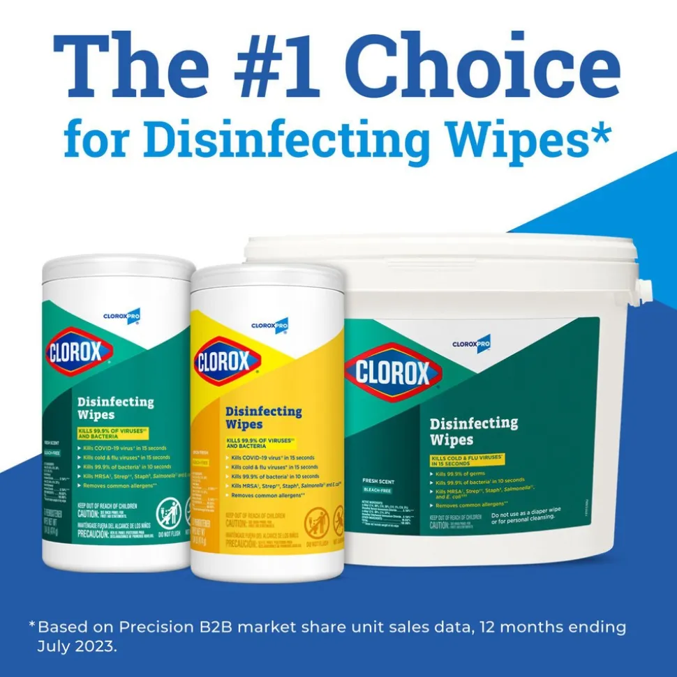 Disinfecting Wipes, 1-Ply, Fresh Scent, 7" x 8", White