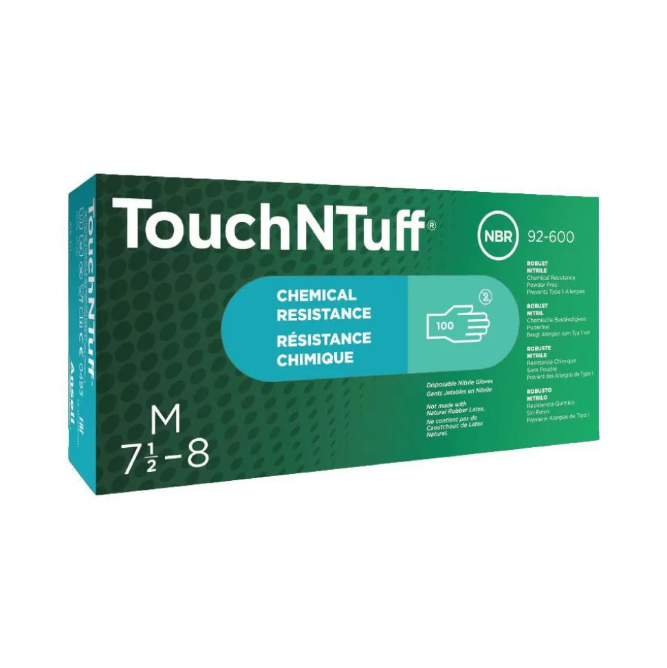 Disposable Gloves: Series TouchNTuff, Size Large, 4.9000 mil, Nitrile, General Purpose, Powder-Free