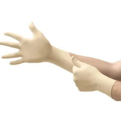 Disposable Gloves: Series Microflex Diamond Grip, Size Large, 6.3000 mil, Latex, General Purpose, Powder-Free