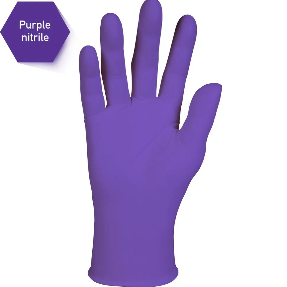 Disposable Gloves: Series Kimtech Purple Nitrile, Size Large, 6.0000 mil, Nitrile, Medical, Powder-Free