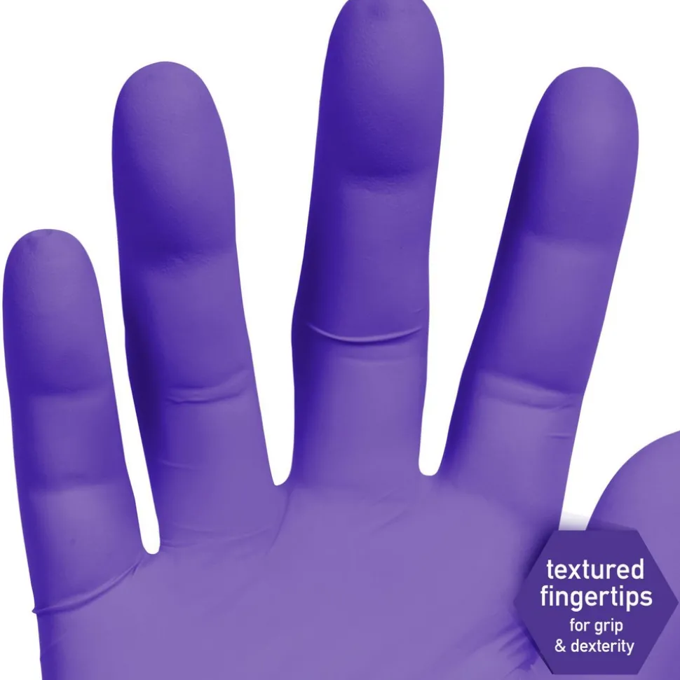 Disposable Gloves: Series Kimtech Purple Nitrile, Size Large, 6.0000 mil, Nitrile, Medical, Powder-Free