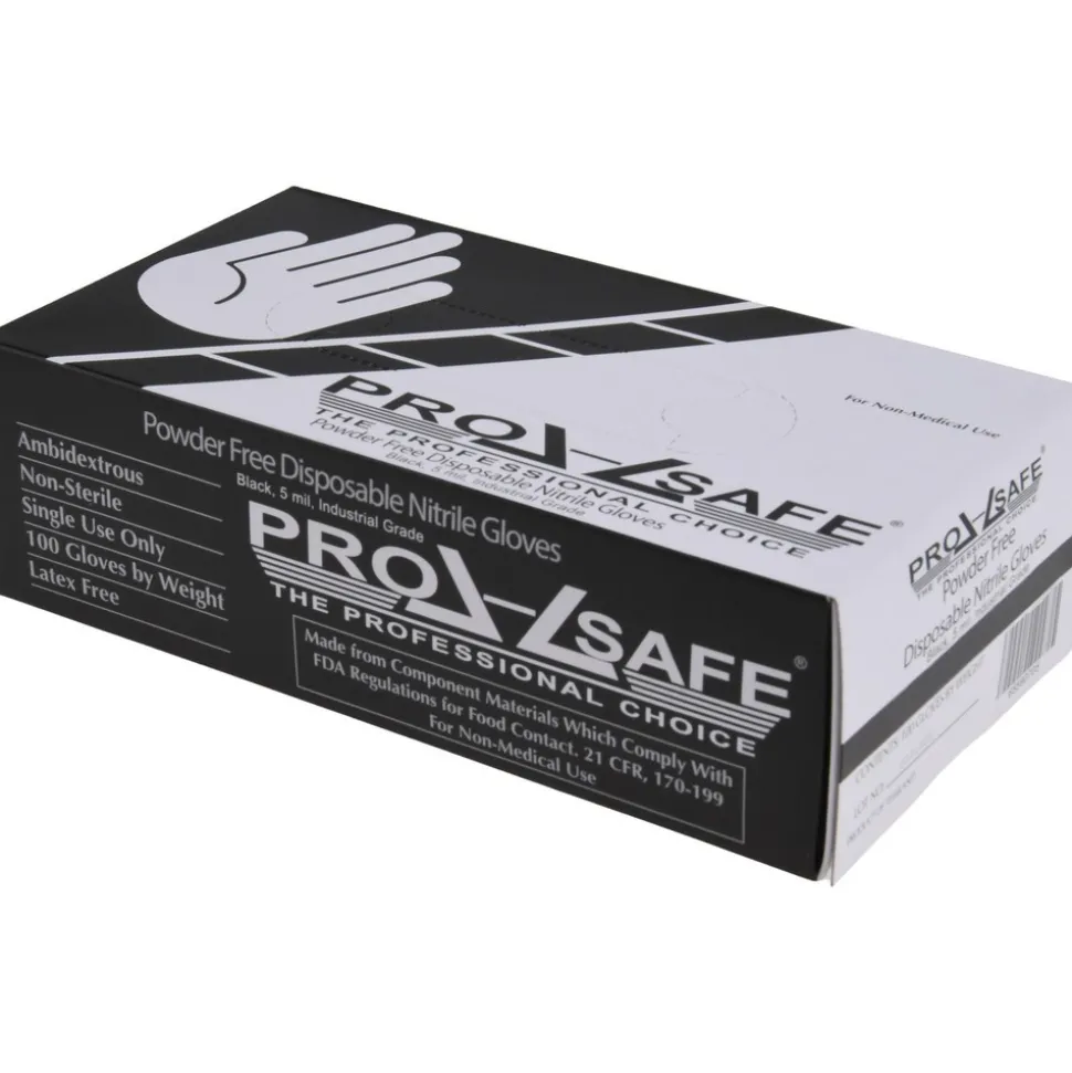 Disposable Gloves: Size Large, 5.0000 mil, Nitrile, General Purpose, Powder-Free