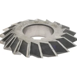 Double Angle Milling Cutter: 60 °, 2-3/4" Cut Dia, 1/2" Cut Width, 1" Arbor Hole, High Speed Steel