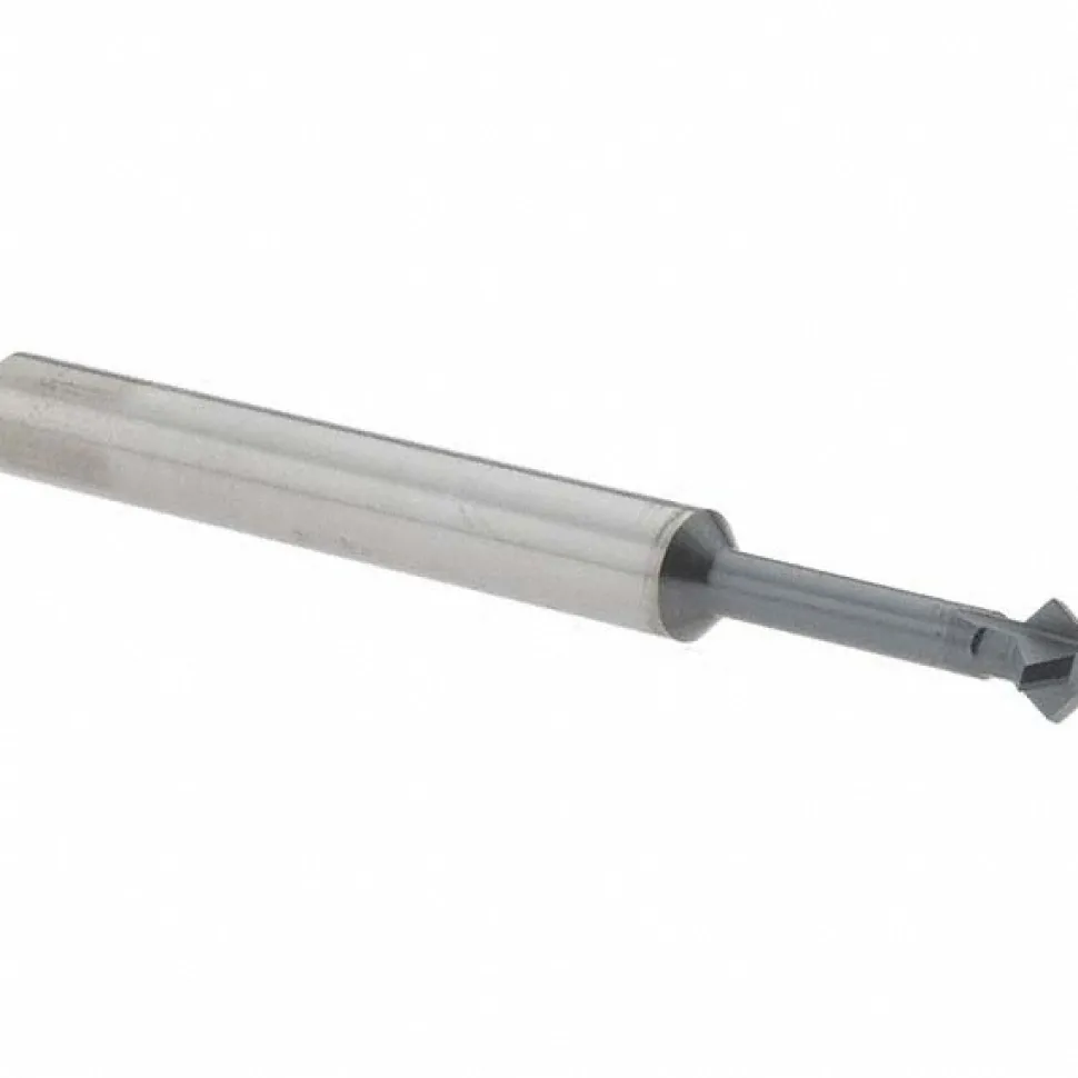 Double Angle Milling Cutter: 90 °, 1/4" Cut Dia, 1/8" Cut Width, 1/4" Shank Dia, Solid Carbide