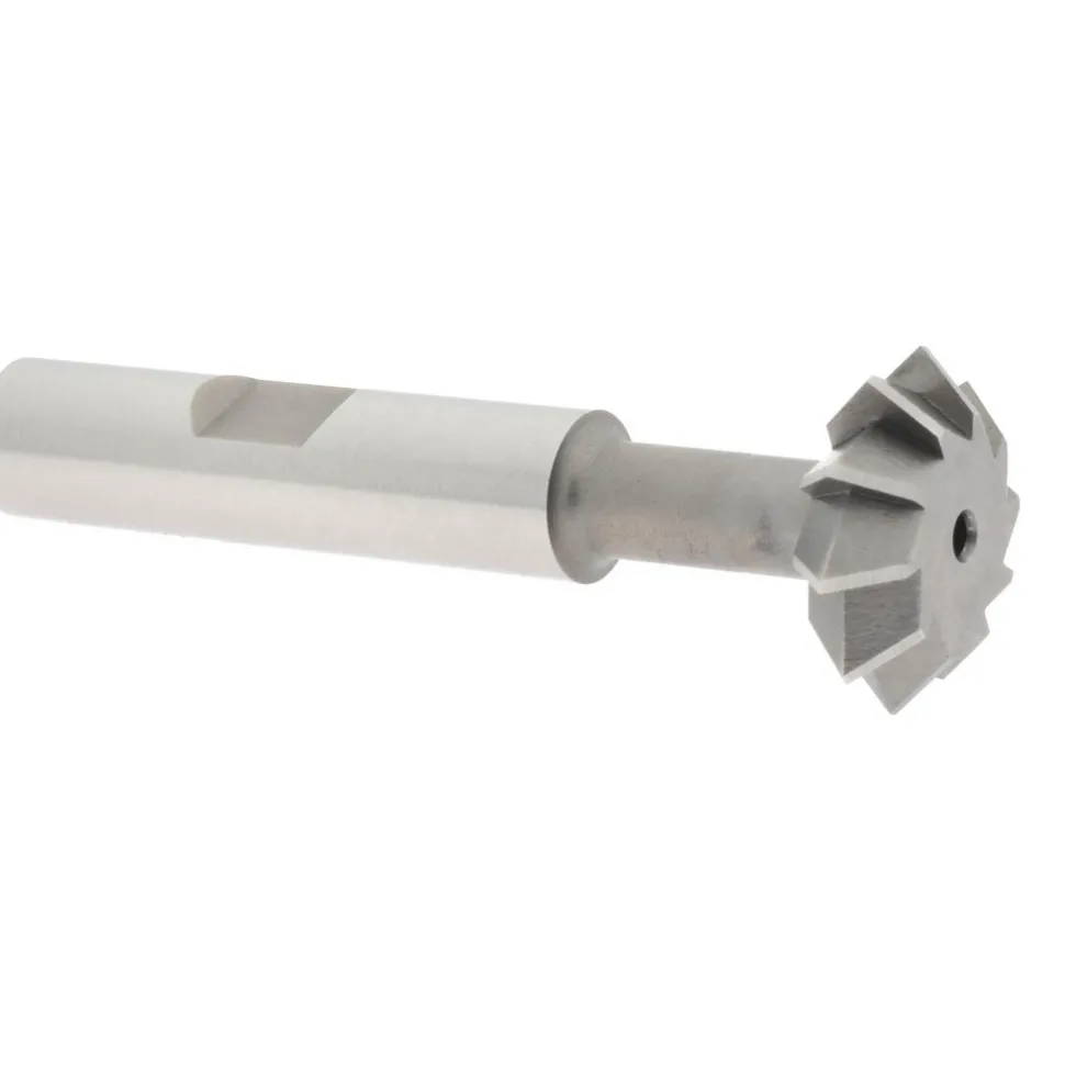 Double Angle Milling Cutter: 90 °, 3/4" Cut Dia, 1/4" Cut Width, 3/8" Shank Dia, High Speed Steel