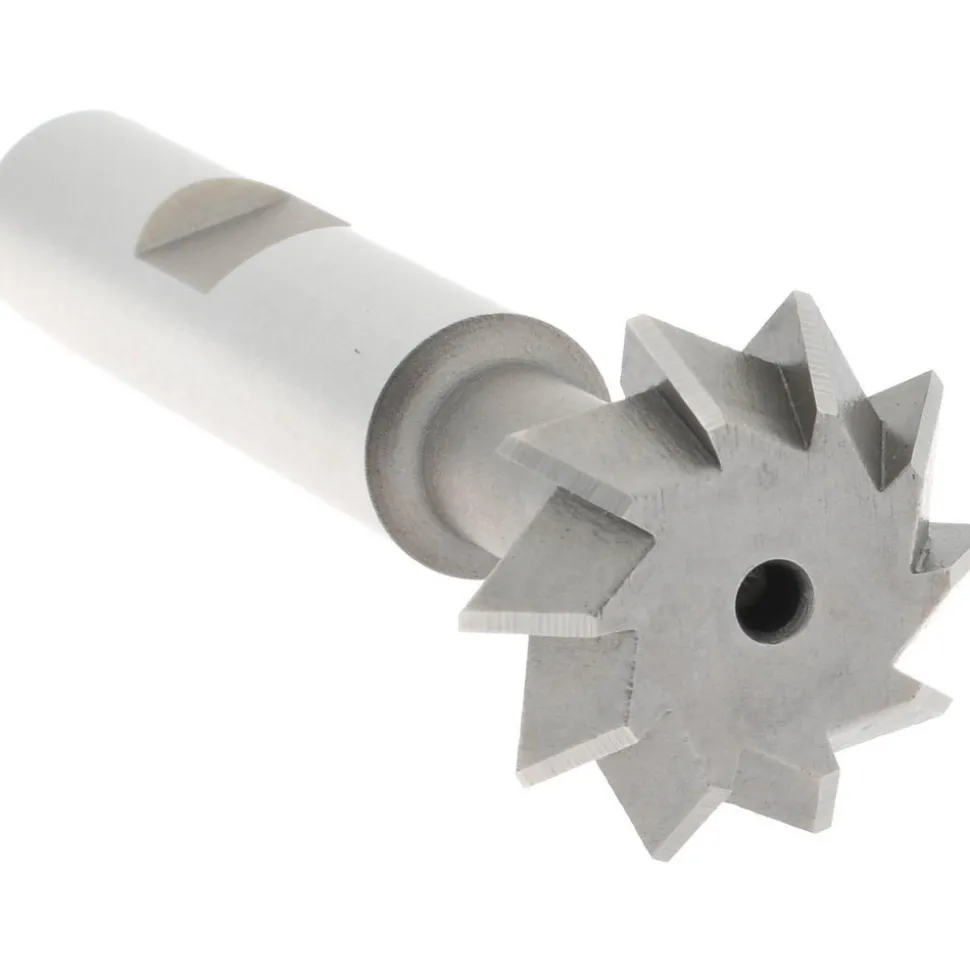 Double Angle Milling Cutter: 90 °, 3/4" Cut Dia, 1/4" Cut Width, 3/8" Shank Dia, High Speed Steel