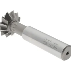 Double Angle Milling Cutter: 90 °, 1" Cut Dia, 3/8" Cut Width, 1/2" Shank Dia, High Speed Steel