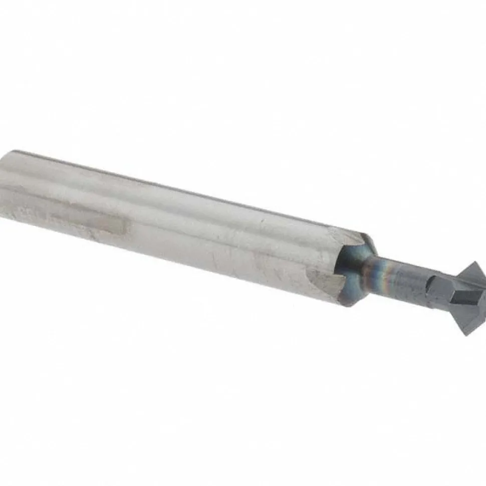 Double Angle Milling Cutter: 90 °, 1/4" Cut Dia, 1/8" Cut Width, 1/4" Shank Dia, Solid Carbide