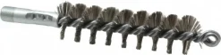Double Stem & Double/Single Spiral Tube Brush: 1-1/4" Dia, 7-1/4" OAL, Stainless Steel Bristles