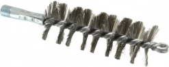 Double Stem & Double/Single Spiral Tube Brush: 1-3/4" Dia, 7-1/4" OAL, Stainless Steel Bristles