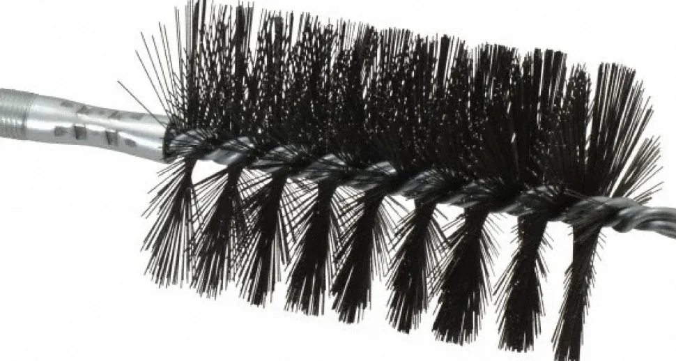 Double Stem/Single Spiral Flue Brush: 3" Dia, 7-1/2" OAL