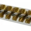 Double Stem/Single Spiral Tube Brush: 3/4" Dia, 6-1/4" OAL, Brass Bristles