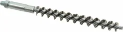 Double Stem/Single Spiral Tube Brush: 1/2" Dia, 6-1/4" OAL, Stainless Steel Bristles