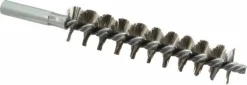 Double Stem/Single Spiral Tube Brush: 7/8" Dia, 6-1/4" OAL, Stainless Steel Bristles