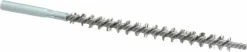 Double Stem/Single Spiral Tube Brush: 1/4" Dia, 4-1/2" OAL, Stainless Steel Bristles