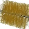 Double Stem/Single Spiral Tube Brush: 4" Dia, 8" OAL, Brass Bristles