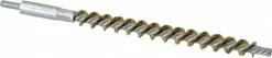 Double Stem/Single Spiral Tube Brush: 3/8" Dia, 6-1/4" OAL, Brass Bristles