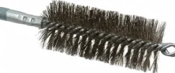 Double Stem/Spiral Tube Brush: 2" Dia, 7-1/4" OAL, Stainless Steel Bristles