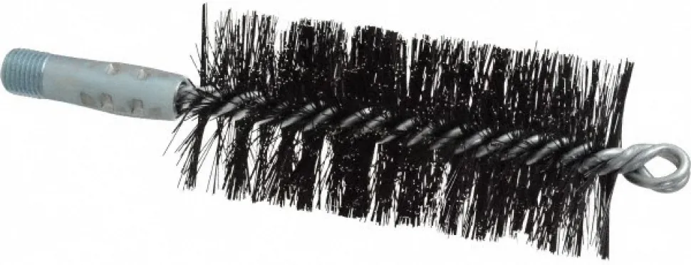 Double Stem/Spiral Tube Brush: 2" Dia, 7-1/2" OAL