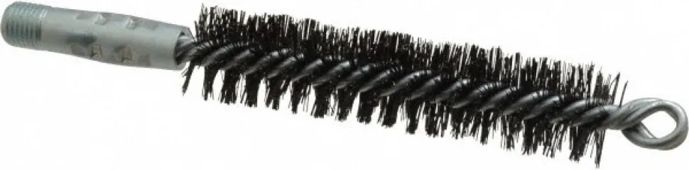 Double Stem/Spiral Tube Brush: 1" Dia, 7-1/2" OAL