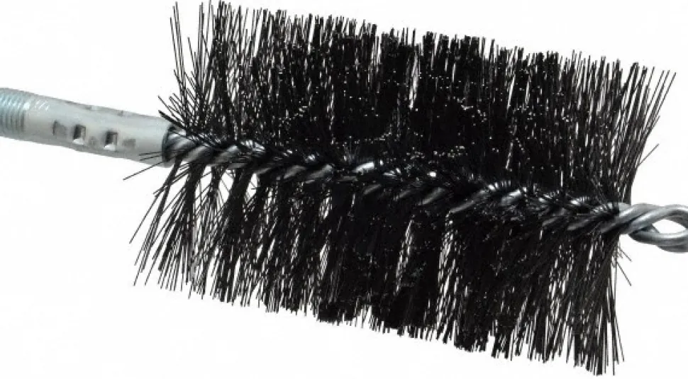 Double Stem/Spiral Tube Brush: 3" Dia, 7-1/2" OAL