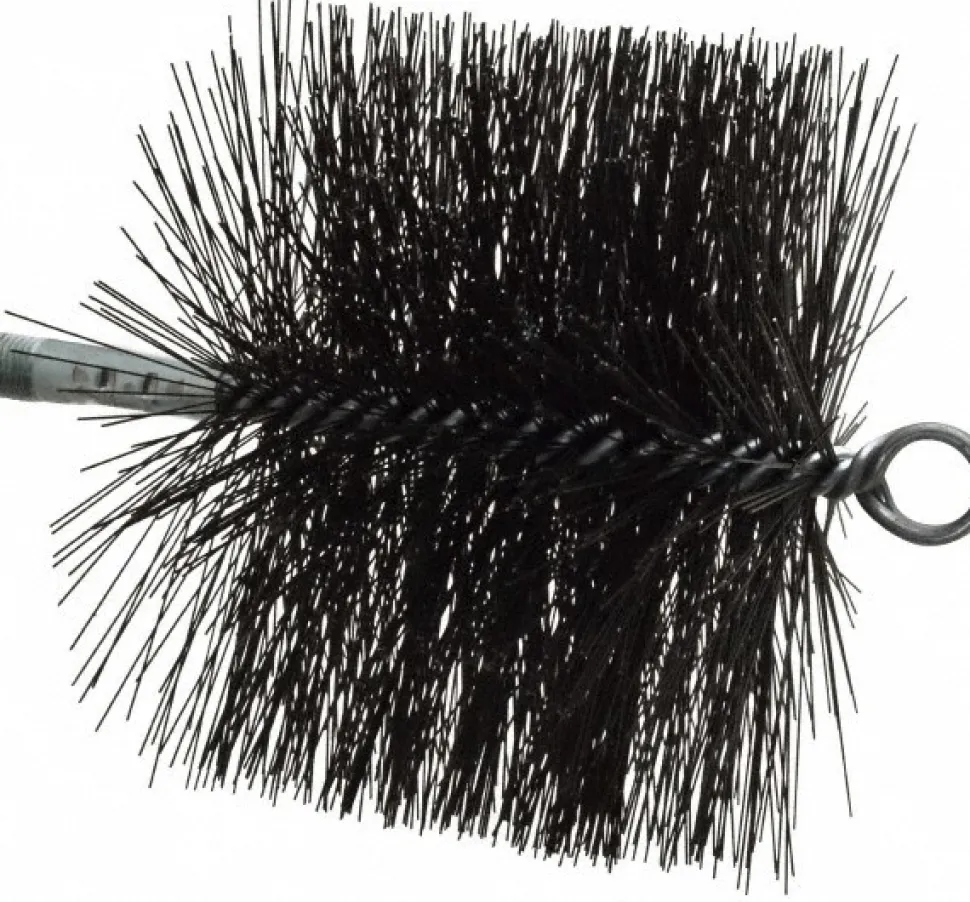 Double Stem/Spiral Tube Brush: 6" Dia, 7-1/2" OAL