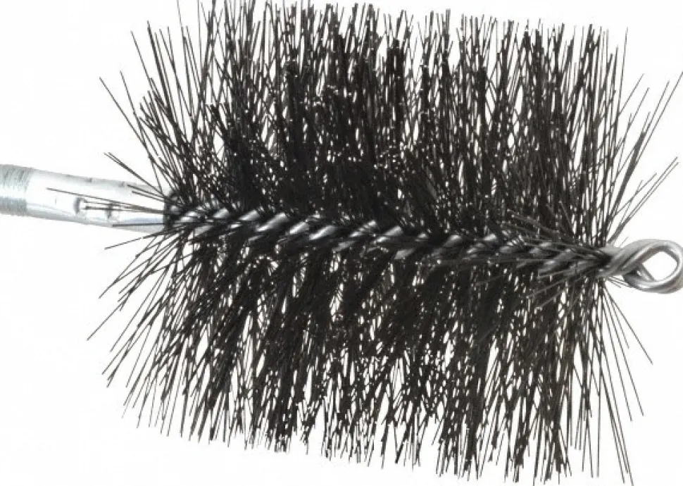 Double Stem/Spiral Tube Brush: 4-1/2" Dia, 7-1/2" OAL