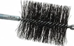 Double Stem/Spiral Tube Brush: 3-3/4" Dia, 7-1/2" OAL