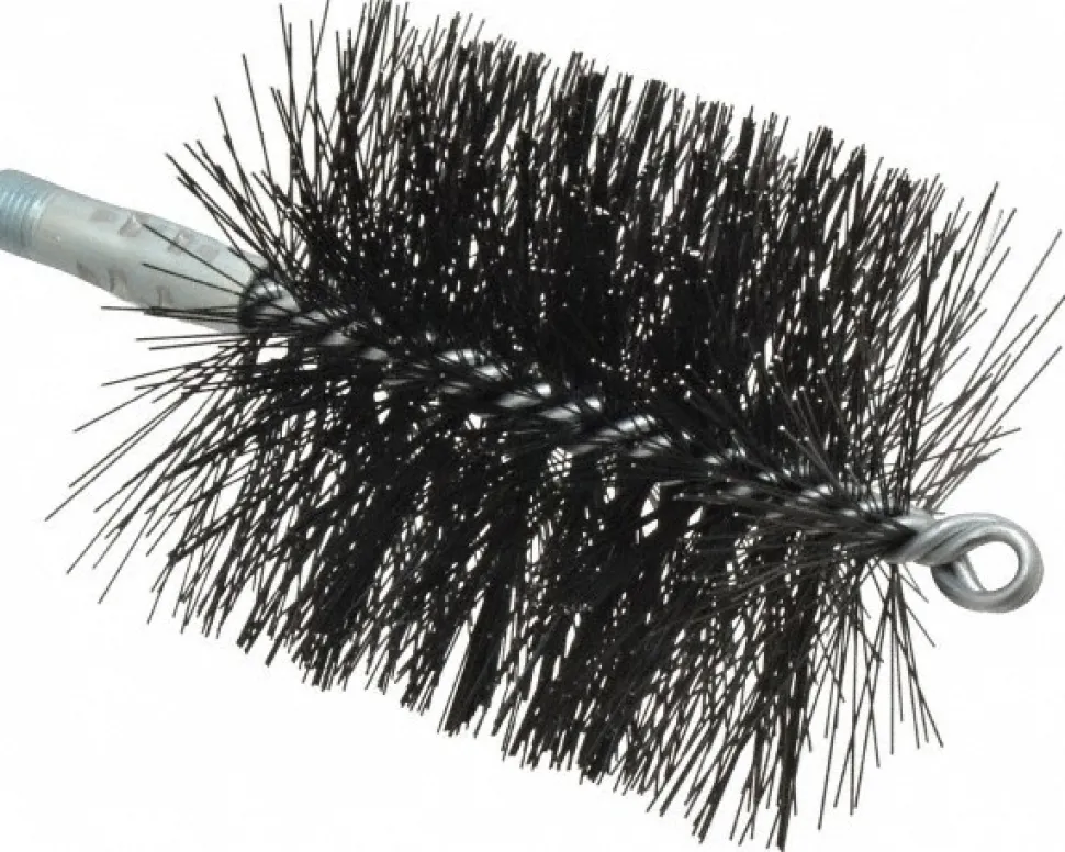 Double Stem/Spiral Tube Brush: 4" Dia, 7-1/2" OAL