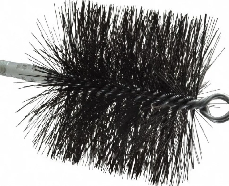 Double Stem/Spiral Tube Brush: 5" Dia, 7-1/2" OAL