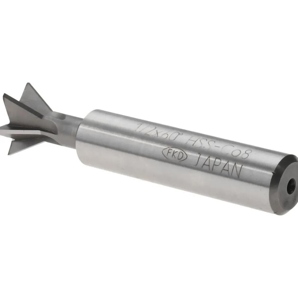 Dovetail Cutter: 60 °, 1/2" Cut Dia, 7/32" Cut Width, Cobalt