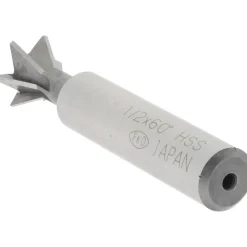 Dovetail Cutter: 60 °, 1/2" Cut Dia, 1/4" Cut Width, High Speed Steel