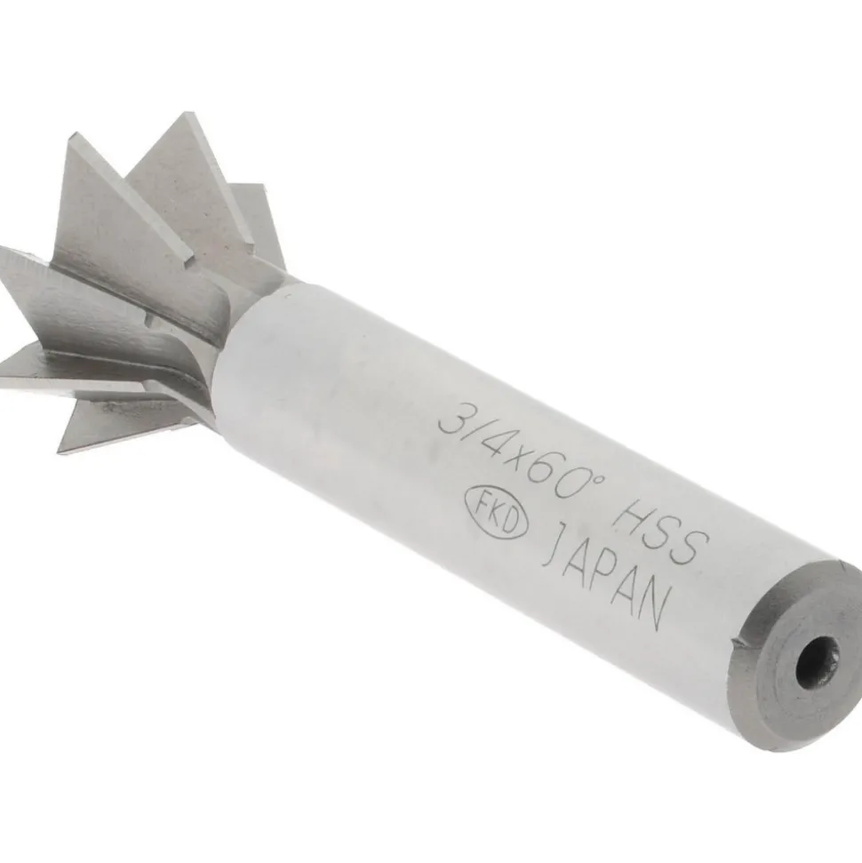 Dovetail Cutter: 60 °, 3/4" Cut Dia, 5/16" Cut Width, High Speed Steel