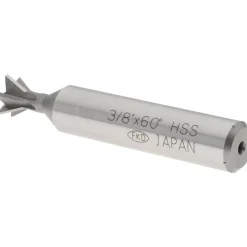 Dovetail Cutter: 60 °, 3/8" Cut Dia, 3/16" Cut Width, High Speed Steel