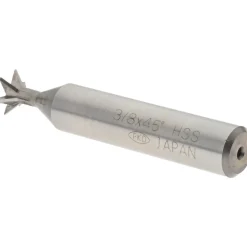 Dovetail Cutter: 45 °, 3/8" Cut Dia, 3/16" Cut Width, High Speed Steel