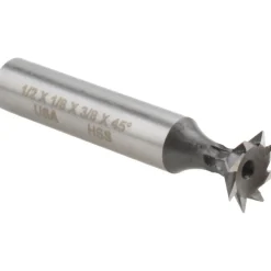 Dovetail Cutter: 45 °, 1/2" Cut Dia, 1/8" Cut Width, High Speed Steel