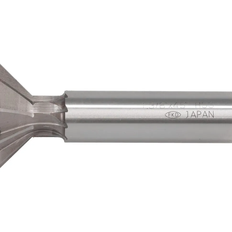 Dovetail Cutter: 45 °, 1-3/8" Cut Dia, 9/16" Cut Width, High Speed Steel