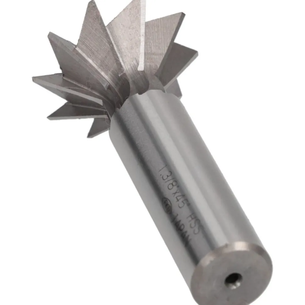 Dovetail Cutter: 45 °, 1-3/8" Cut Dia, 9/16" Cut Width, High Speed Steel