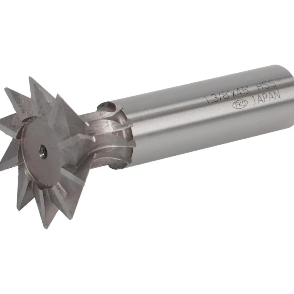 Dovetail Cutter: 45 °, 1-3/8" Cut Dia, 9/16" Cut Width, High Speed Steel