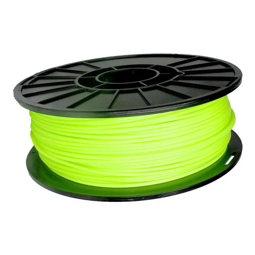 3D Printer Filaments: Filament Material: PLA; Color: Fluorescent Green; Color Family: Yellow, Green; Compatible Printer Speed: 45, 300 mm/s