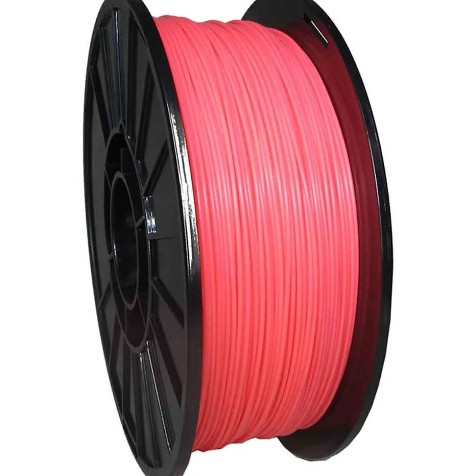3D Printer Filaments: Filament Material: PLA; Color: Fluorescent Pink; Color Family: Red; Compatible Printer Speed: 45, 300 mm/s