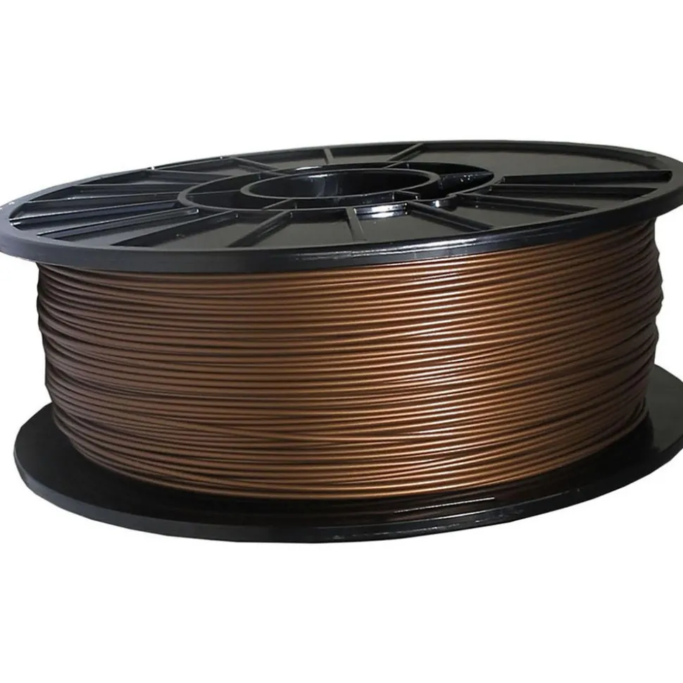 3D Printer Filaments: Filament Material: PLA; Color: Bronze Metallic; Color Family: Red, Orange; Compatible Printer Speed: 45, 300 mm/s
