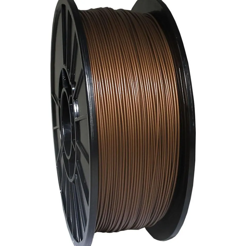 3D Printer Filaments: Filament Material: PLA; Color: Bronze Metallic; Color Family: Red, Orange; Compatible Printer Speed: 45, 300 mm/s