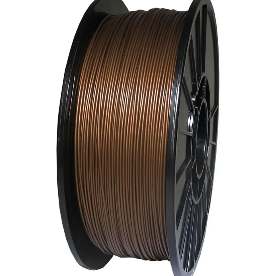 3D Printer Filaments: Filament Material: PLA; Color: Bronze Metallic; Color Family: Red, Orange; Compatible Printer Speed: 45, 300 mm/s