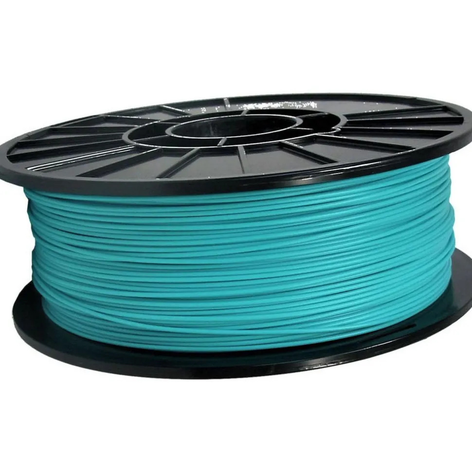 3D Printer Filaments: Filament Material: PLA; Color: Light Teal; Color Family: Blue, Green; Compatible Printer Speed: 45, 300 mm/s