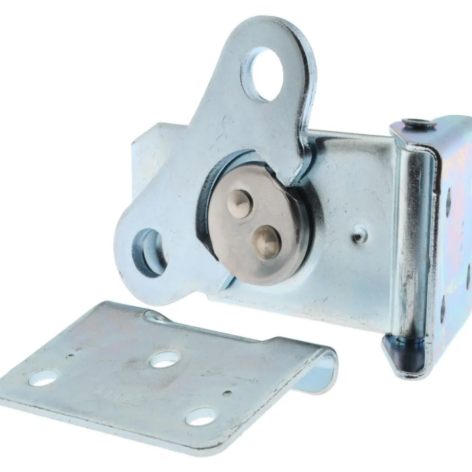 Draw Door Latch: 2-3/4" OAW, 0.67" OAH, Steel, Zinc Plate & Bright Chromate Dip