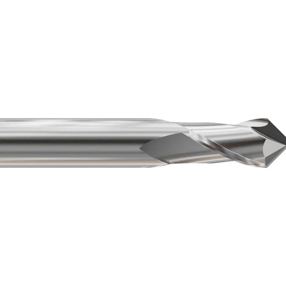 Drill Mill: 1/4" Dia, 3/4" LOC, 2 Flutes, 90 ° Point, Solid Carbide