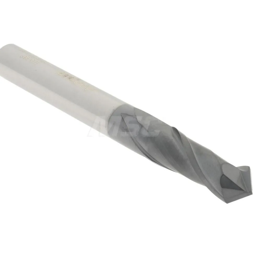 Drill Mill: 1/4" Dia, 3/4" LOC, 2 Flutes, 90 ° Point, Solid Carbide