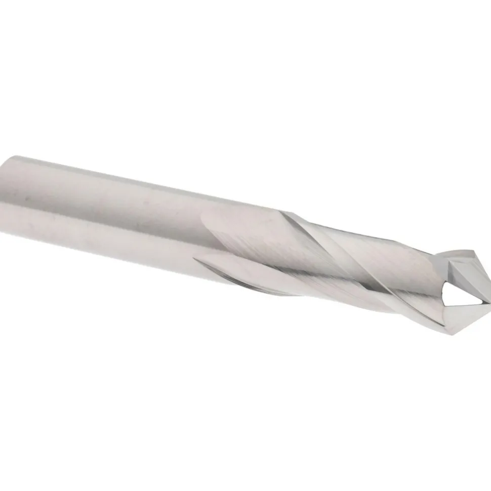 Drill Mill: 3/8" Dia, 1" LOC, 2 Flutes, 90 ° Point, Solid Carbide