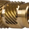 5/16" Drill, 1/4 20 UNC, 0.341" Dia, Brass Unheaded Heat Installed Threaded Insert
